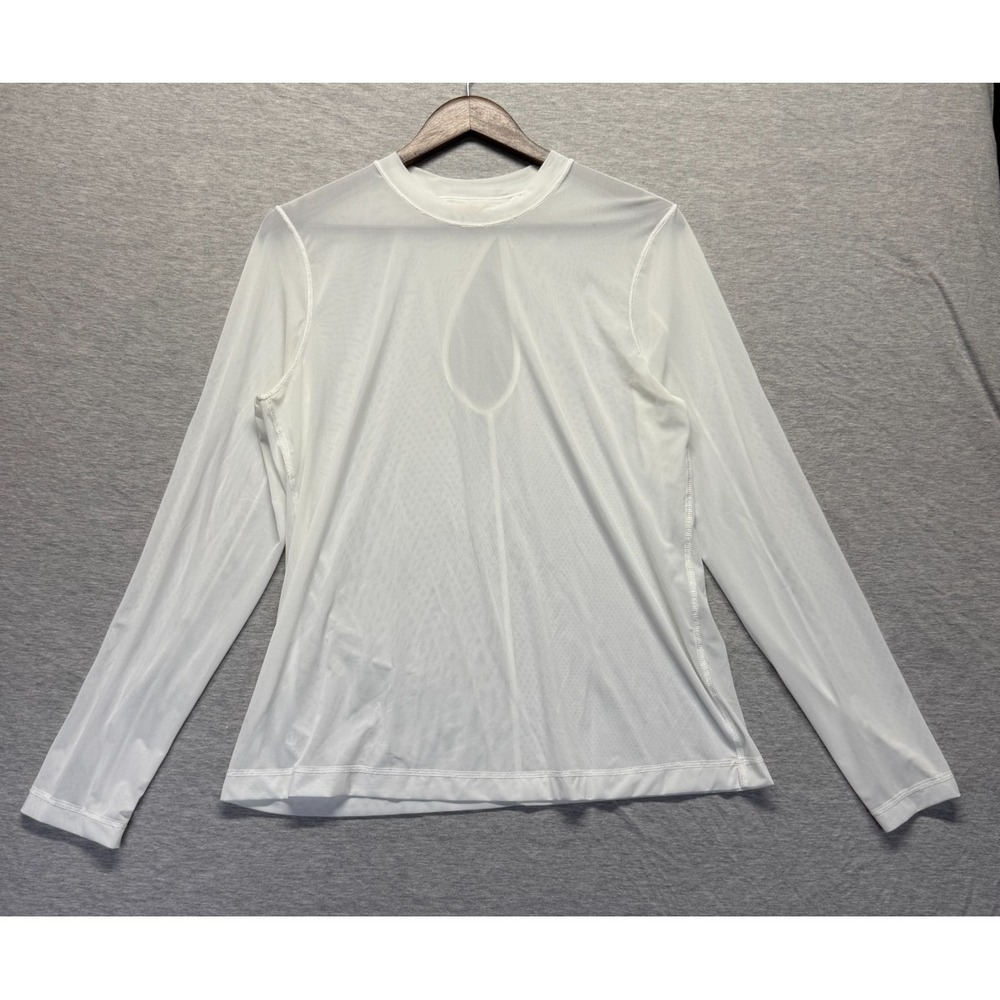 Lululemon Ultralight Sheer Mesh Shirt Women Small White Quick Drying Cutout Back
